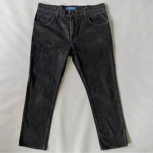 Arizona Flex Black Denim Slim Straight Leg Jeans Men’s Size 36x30 - Picture 1 of 9